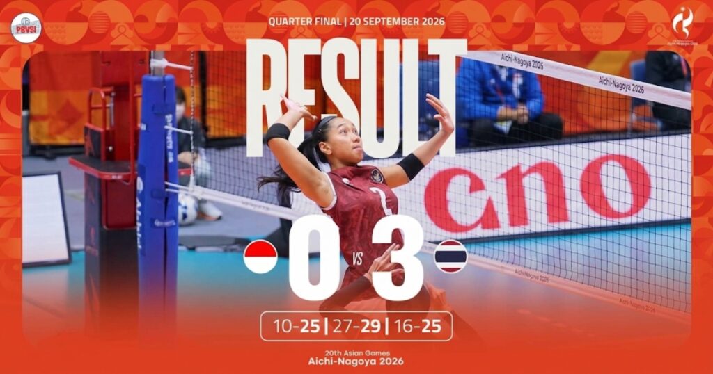 Hasil Voli Asian Games 2026 Langkah Timnas Voli Putri Indonesia Terhenti Di Perempat Final Usai Ditumbangkan Thailand