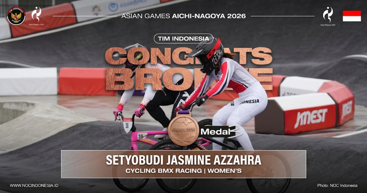 Jasmine Azzahra Bawa Pulang Medali Perunggu Dari BMX Racing Putri Untuk Kontingen Indonesia