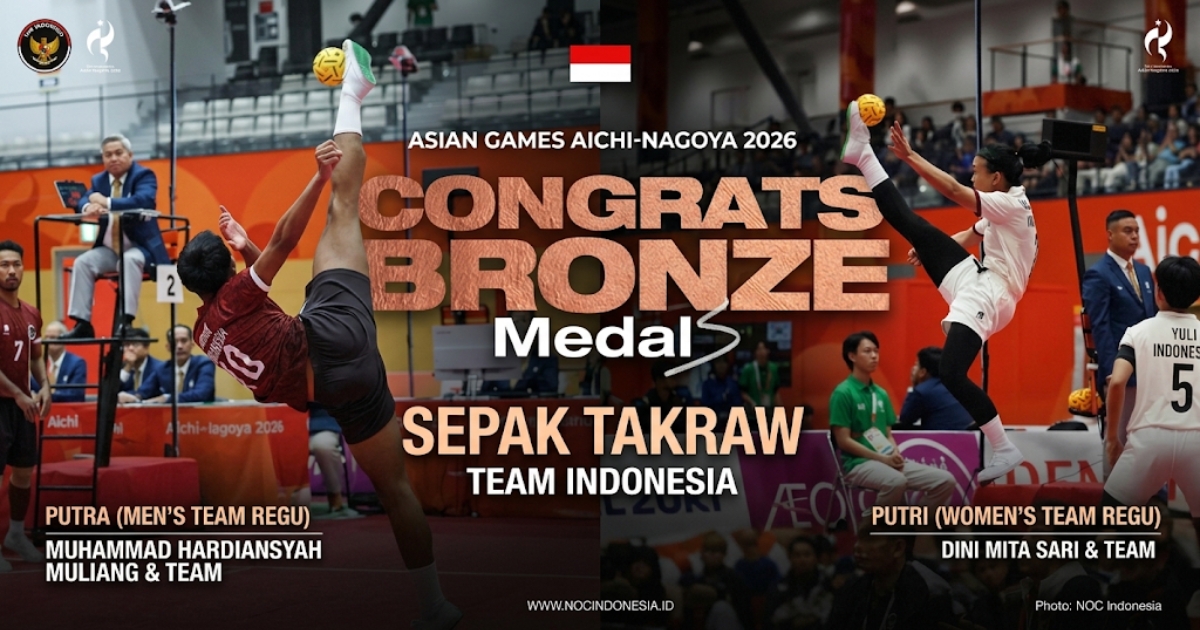 Sepak Takraw Indonesia Kawinkan Medali Perunggu di Asian Games Aichi-Nagoya 2026